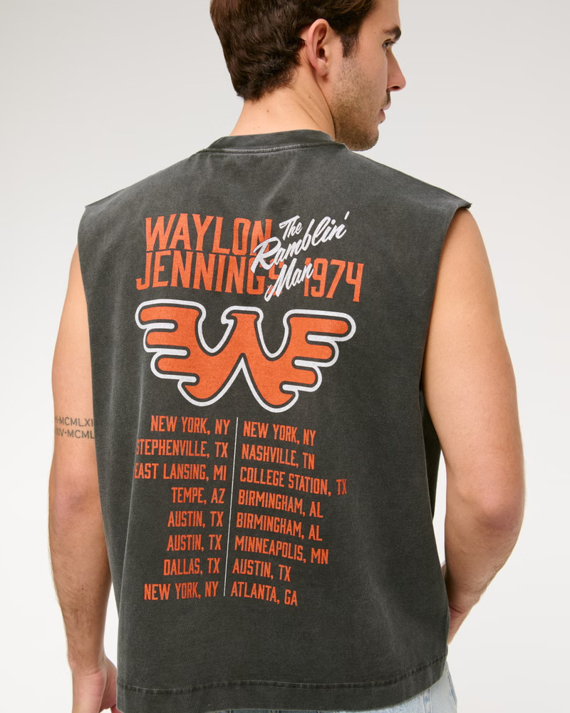 Premium Heavyweight Cropped Waylon Jennings Tank | Abercrombie & Fitch (US)