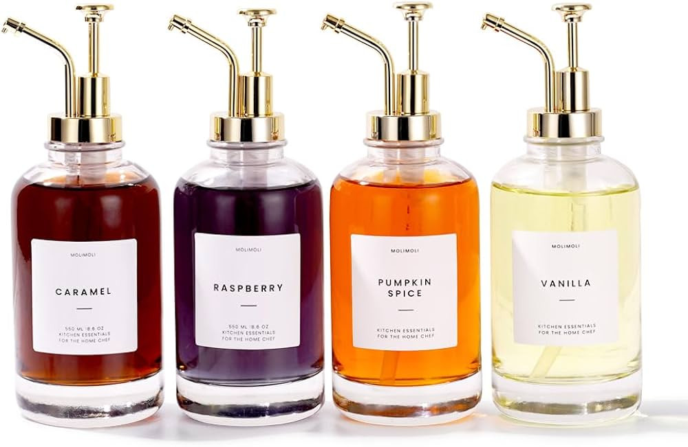 Molimoli Coffee Syrup Dispenser for Coffee Bar, Coffee Pump Dispenser, Glass Syrup Bottle w. Pump... | Amazon (US)