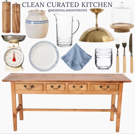 New England Interiors • Clean Curated Kitchen • Lighting, Table, Pitcher, Linens, Silverware, Scale, Salt & Pepper, Kitchen Accents. 🍽️💛

TO SHOP: Click on link in bio or copy and paste link in web browser 

#newengland #farmhouse #kitchenreno #kitcheninspo #homeinspo #interiordesign #colonial 

#LTKhome