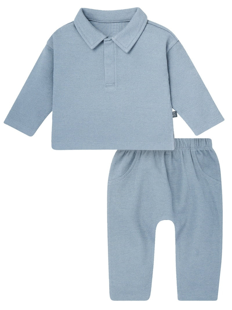 Modern Moments by Gerber Baby Boy Johnny Collar Top and Bottom Set, Sizes 0/3 Months - 24 Months | Walmart (US)