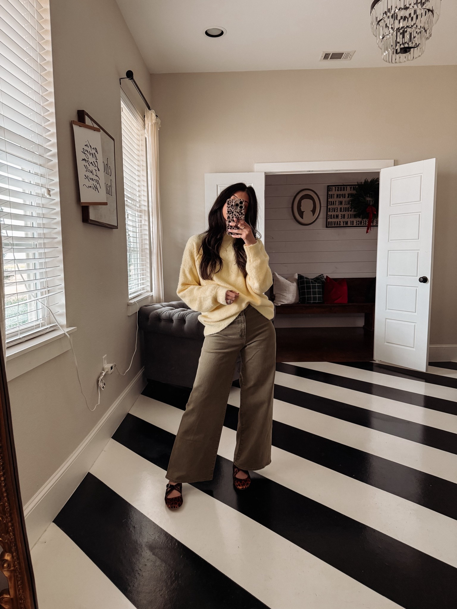 easy work or teacher outfit! 
-size up 1 in olive jeans 
-s i. yellow mock sweater; it runs oversized 
-6 in leopard flats; tts

#LTKootd #LTKgrwm #LTKWorkwear