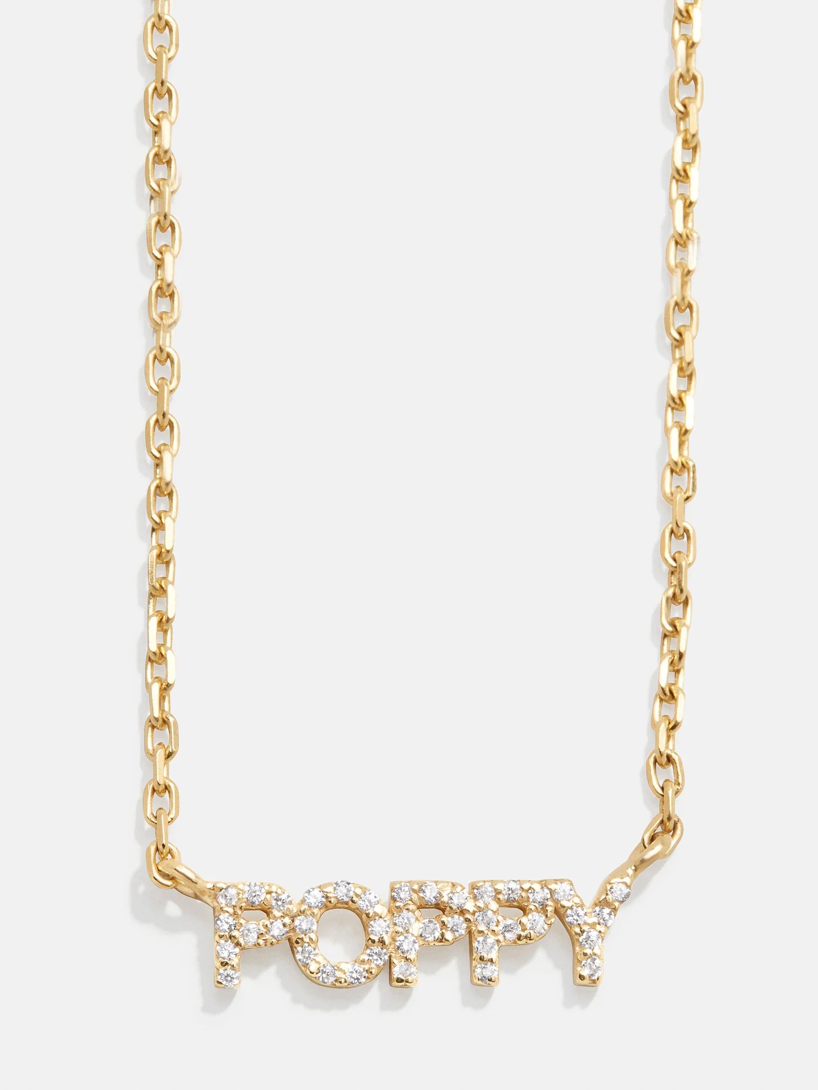 18K Gold Pavé Nameplate Necklace | BaubleBar (US)