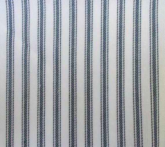 Authentic Navy Blue Ticking Stripe Fabric Pure White Cotton Drapery Linens Home Decor Crafting | Etsy (US)