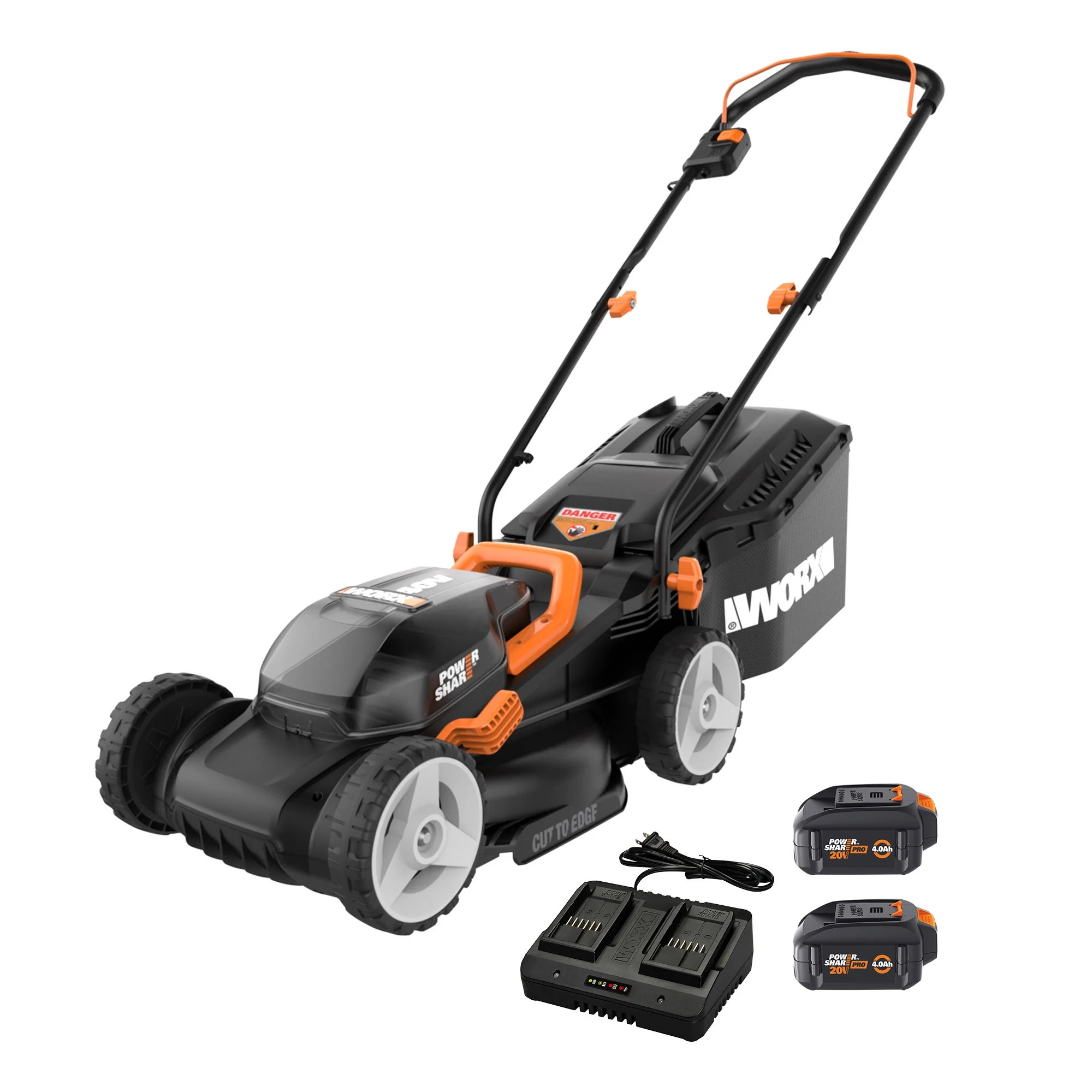 Worx WG779 40V Power Share 4.0Ah 14" Cordless Lawn Mower (Battery and Charger Included) | Walmart (US)