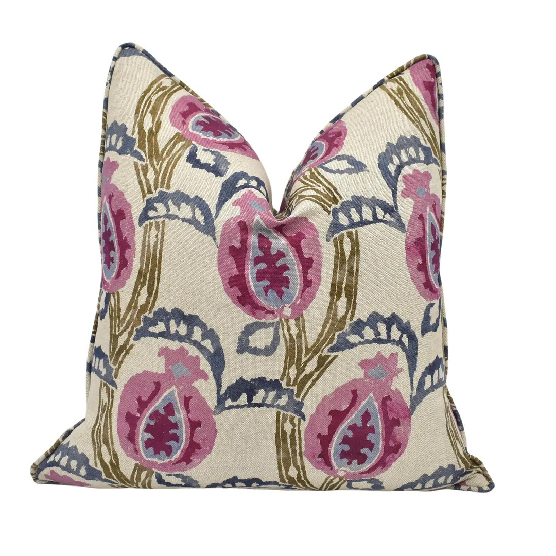William Yeoward X Designers Guild - Malati - Mulberry - Floral Indian Pomegranate Designer Cushio... | Etsy (US)