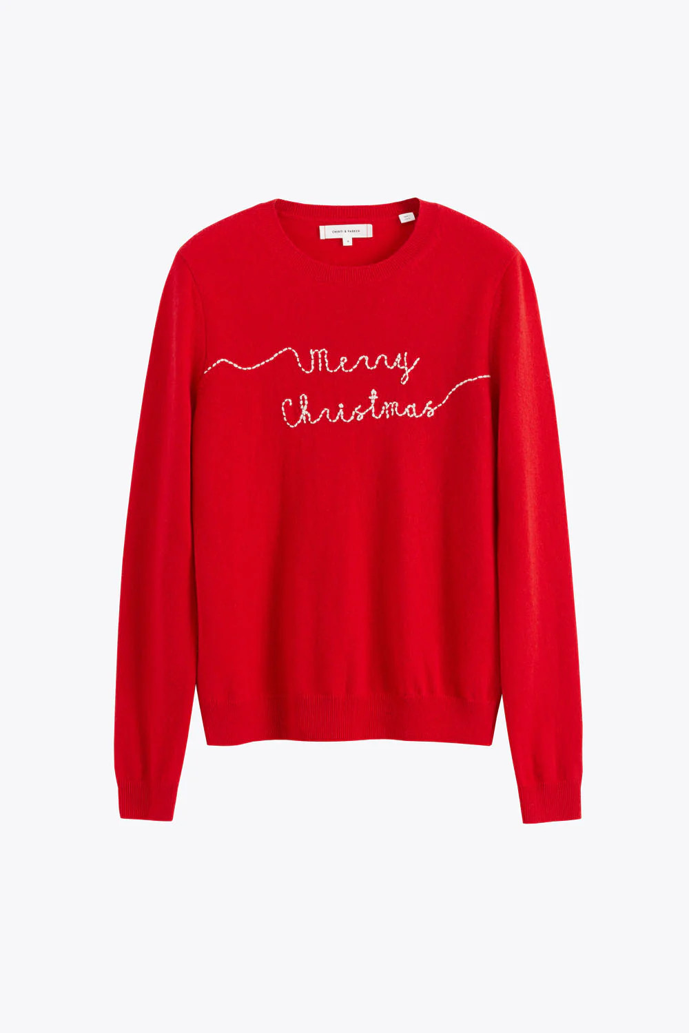 Red Wool-Cashmere Merry Christmas Sweater | Chinti & Parker