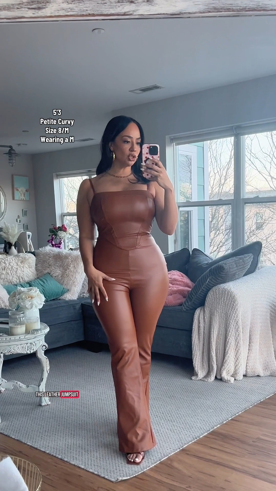 Western style faux leather jumpsuit with built-in shapewear 🤎🌵🤠 Save 15% with heyrissyrozay at checkout 

Sizing ⬇️

5’3 • 155 lbs
Size 8 / Medium
Bust: 34DDD
Waist: 28”
Hips: 43”
Wearing Size Medium 

over 40, millennial, petite, petite curvy, curvy, size 8, midsize, western outfit, jumpsuit outfit, date outfit 

#LTKMidsize #LTKStyleTip #LTKOver40