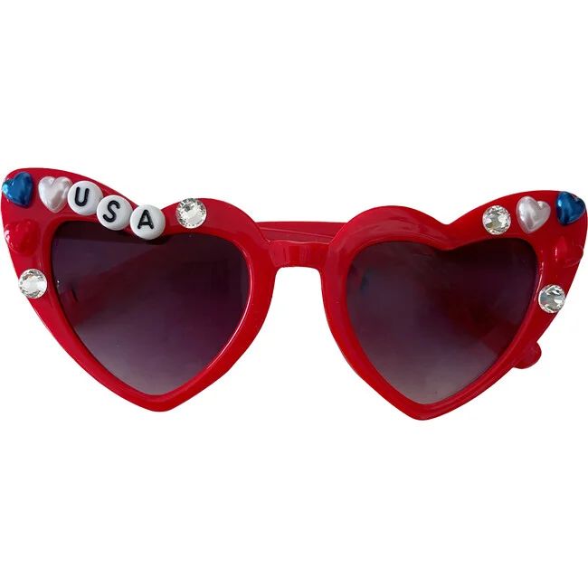 The USA Anna Heart Sunnies, Red | Maisonette