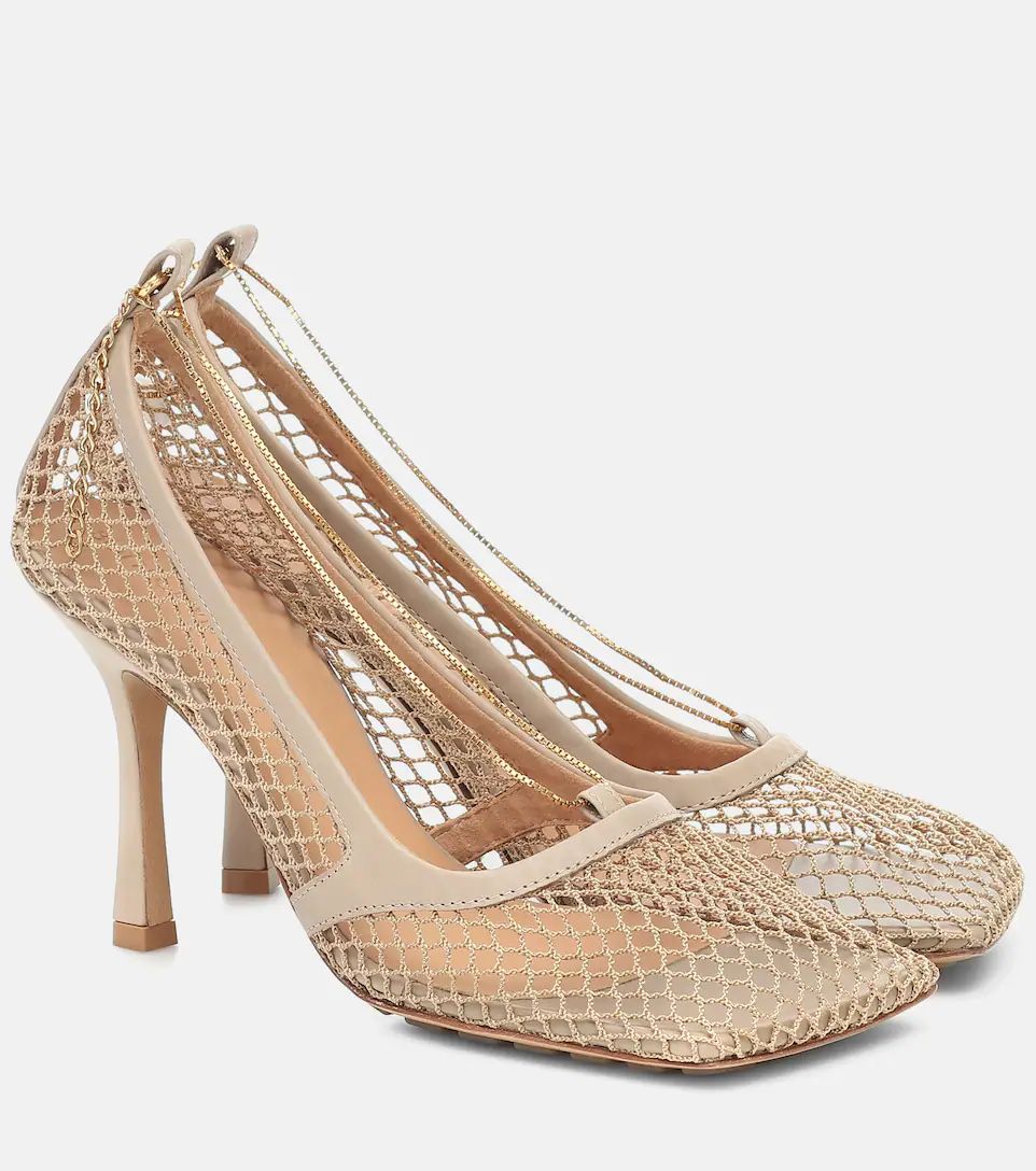 Stretch mesh and leather pumps | Mytheresa (DACH)