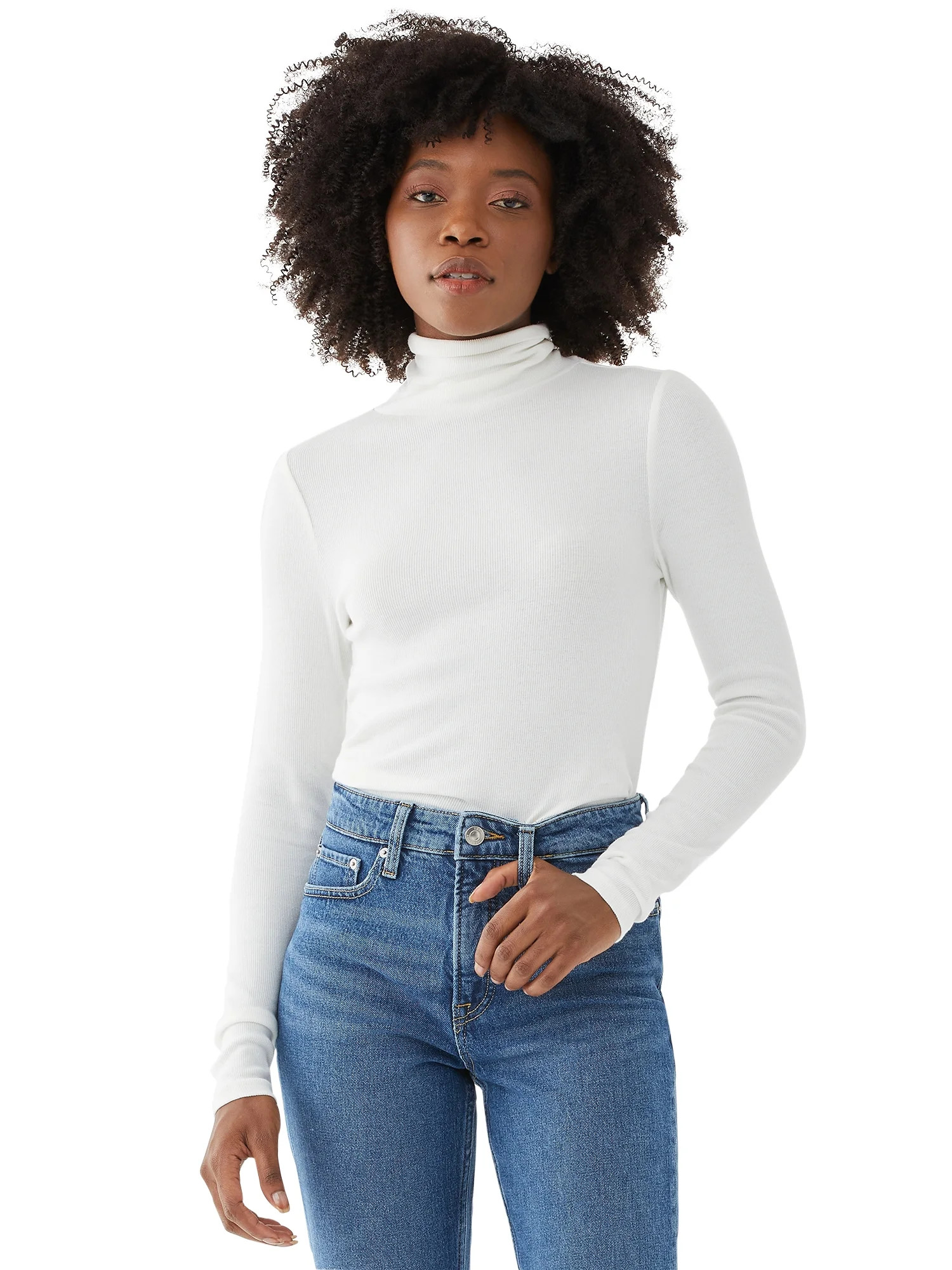 Free Assembly Women's Fine Rib Turtleneck - Walmart.com | Walmart (US)