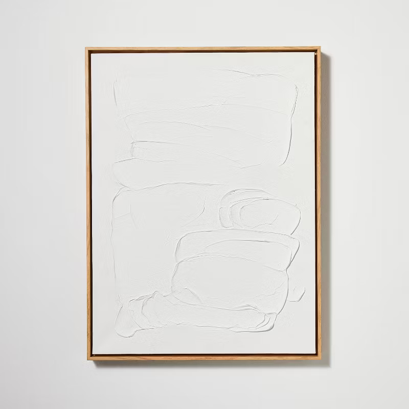 18" x 24" Flow Framed Embellished Canvas Light Wood White - Threshold™ designed with Studio McG... | Target