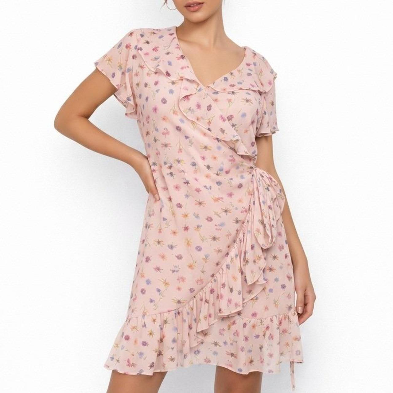 Betsey Johnson Women's Wrap dresses - Pink/Multi - 10 | Depop US