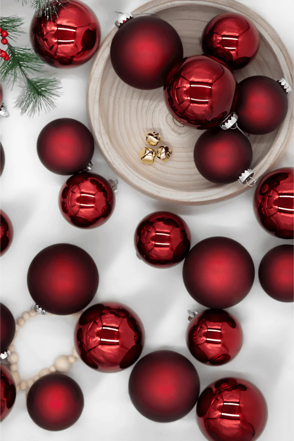Burgundy Essential Glass Ornaments (24 Pack) | King of Christmas