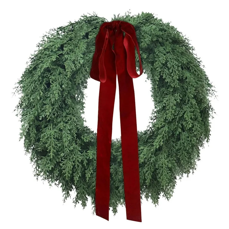 Evergreen Natural Feel Norfolk Artificial Christmas Wreath, Green, 20", by My_Texas_House | Walmart (US)