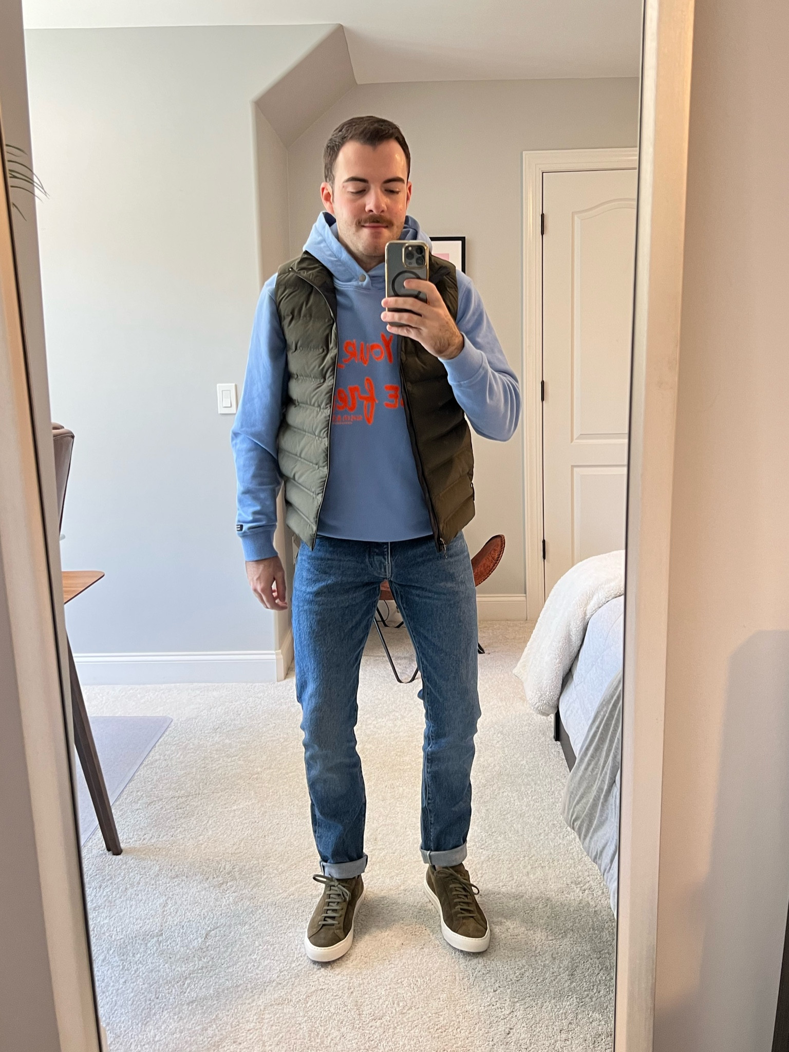 A spring look for the changing seasons. Easy vest adds warmth and can be taken off as the weather warms up throughout the day. Workout tee worn underneath to minimize sweating 

#LTKmens #LTKsalealert #LTKstyletip