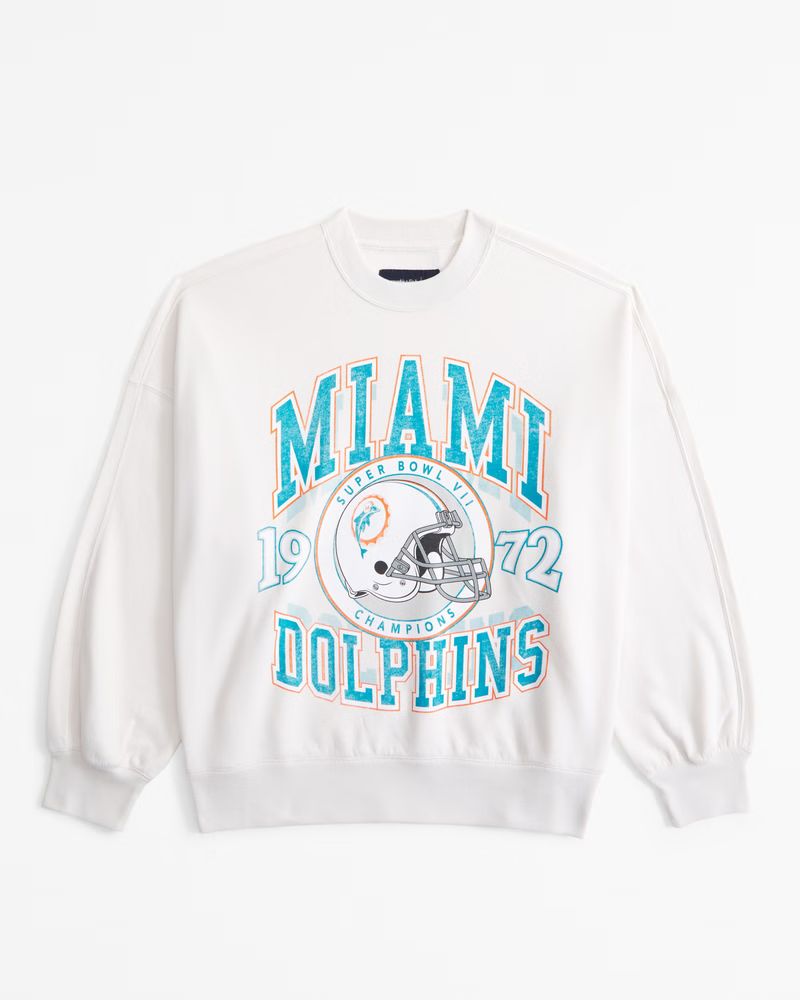 Miami Dolphins Graphic Oversized Sunday Crew | Abercrombie & Fitch (US)