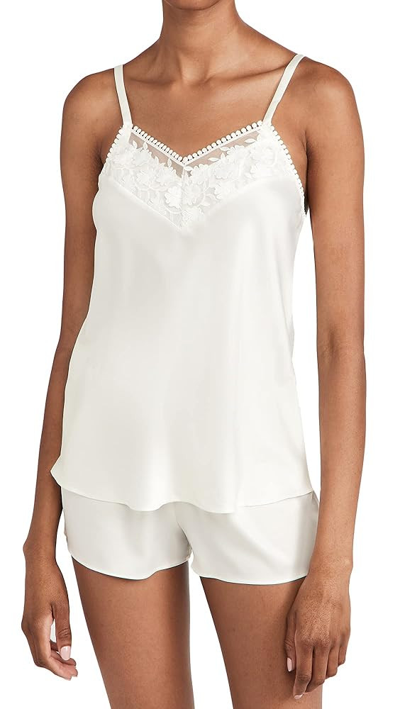 Flora Nikrooz Women's Kylie Charmeuse Cami Set with Lace | Amazon (US)