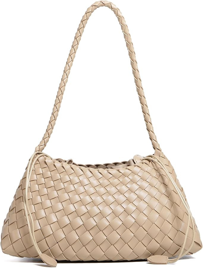 Woven Shoulder Bag for Women Tote Bag Underarm Hobo Handbag Designer Purses | Amazon (US)