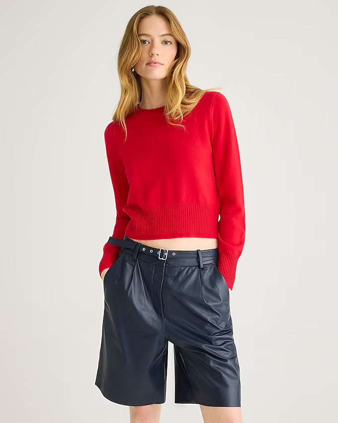 Cashmere shrunken crewneck sweater | J. Crew US