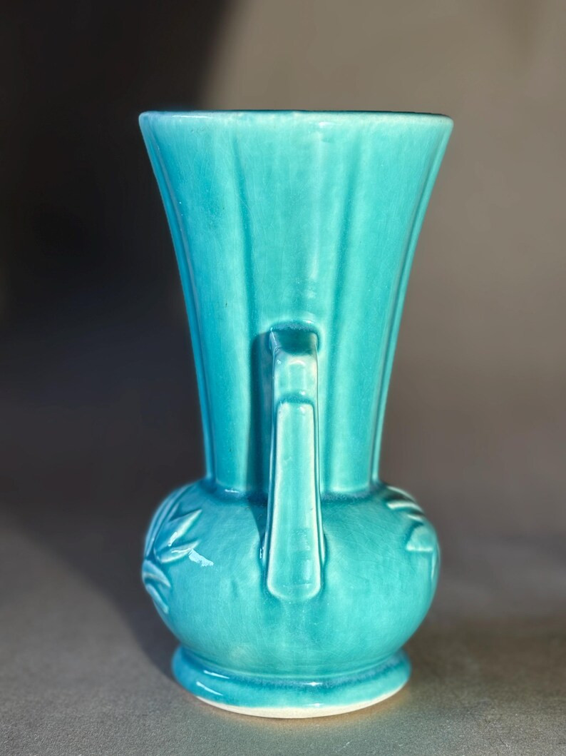 Turquoise Mccoy Pottery Vase: Art Deco Ceramic Double Handle Vase - Etsy | Etsy (US)