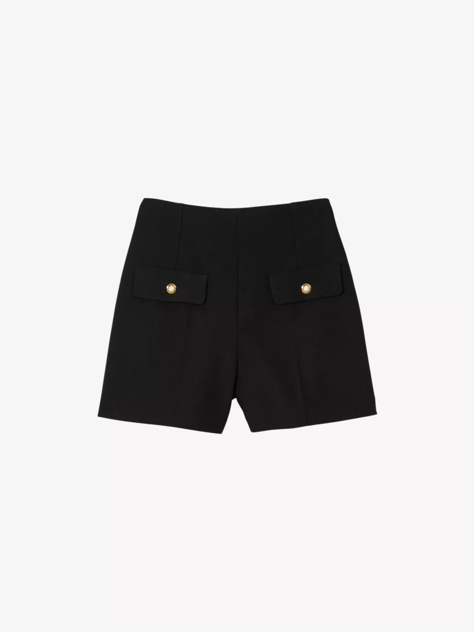 High-rise centre-crease stretch-woven shorts | Selfridges