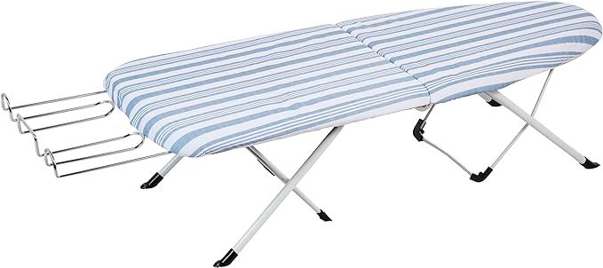 Honey-Can-Do Foldable Tabletop Ironing Board with Iron Rest, Blue Stripe | Amazon (US)