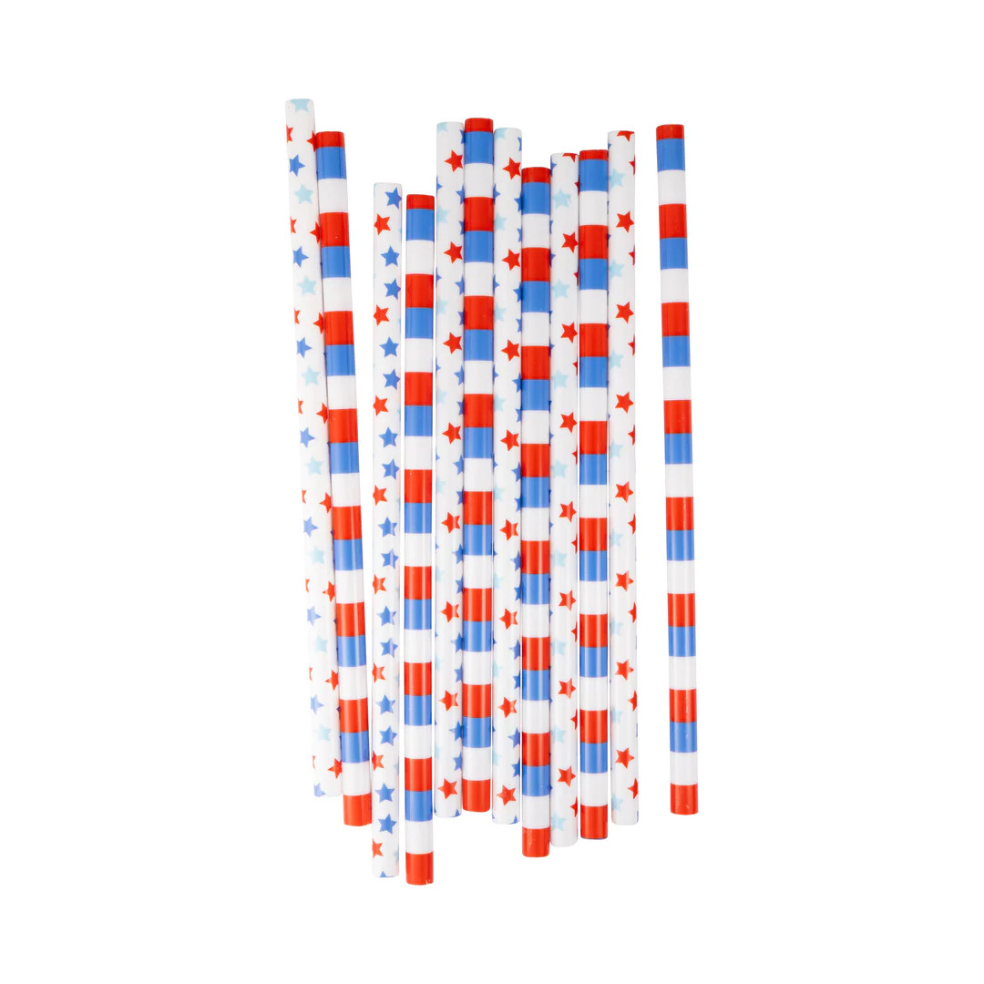 Patriotic Stars Reusable Straws (12 ct) | My Mind's Eye