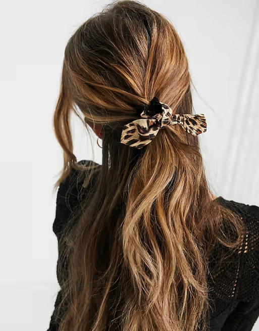 ASOS DESIGN hair claw with bow detail in leopard  | ASOS | ASOS (Global)