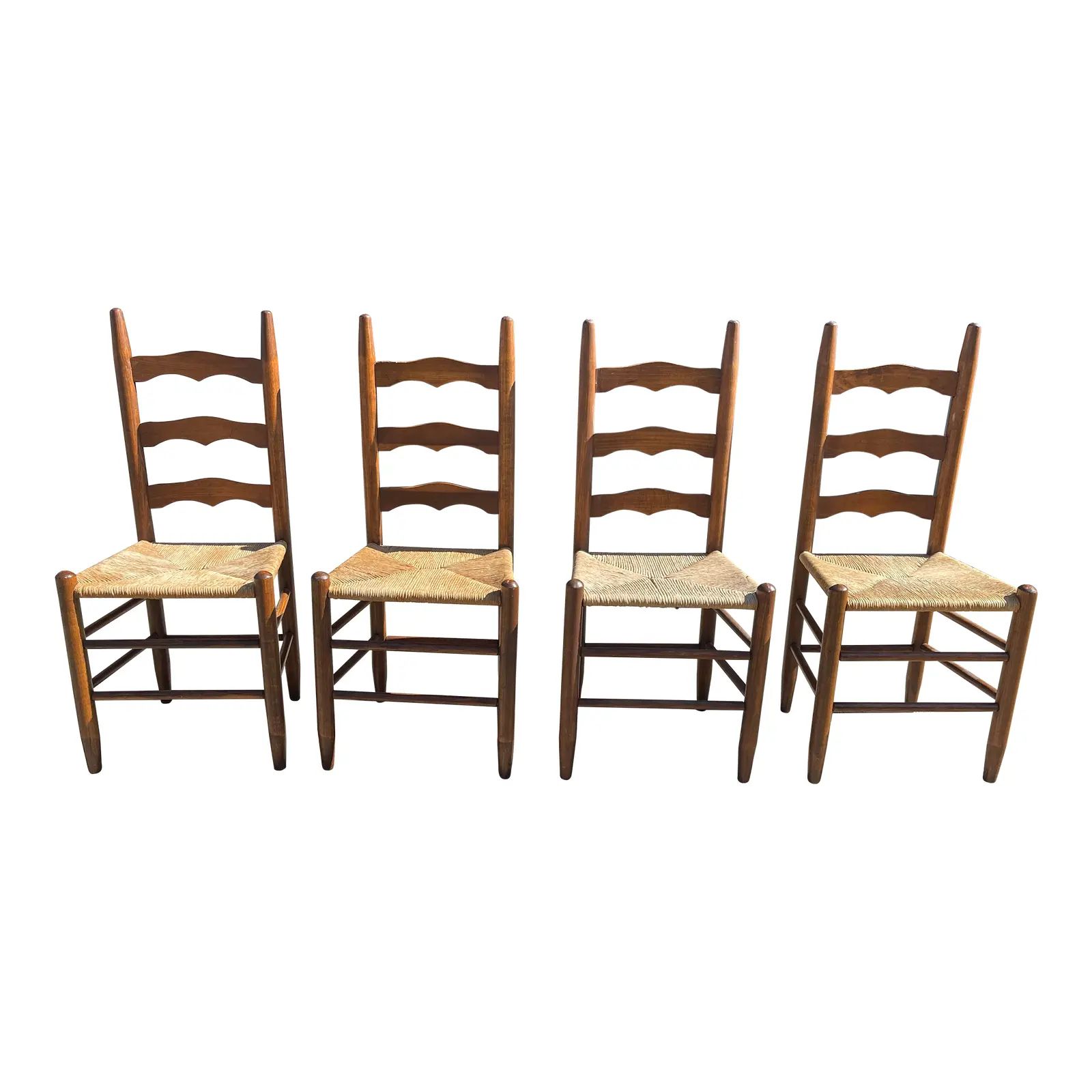 French Ladder Back Chairs Set of 4 | Chairish