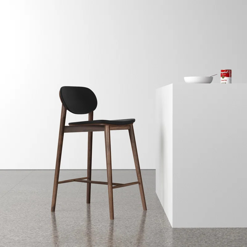 Beck 26'' Genuine Leather Counter Stool | AllModern