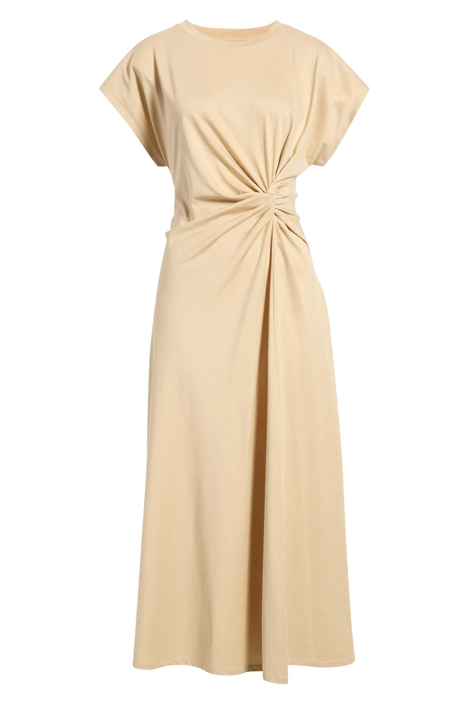 Crew Neck Side Twist Midi T-Shirt Dress (Women) | Nordstrom | Nordstrom