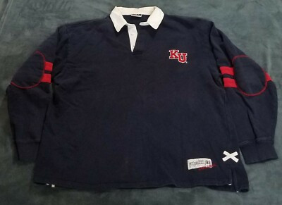 Kansas Jayhawks Collared Colosseum Athletics Sweater Sz. XL Blue/Red/White  | eBay | eBay US