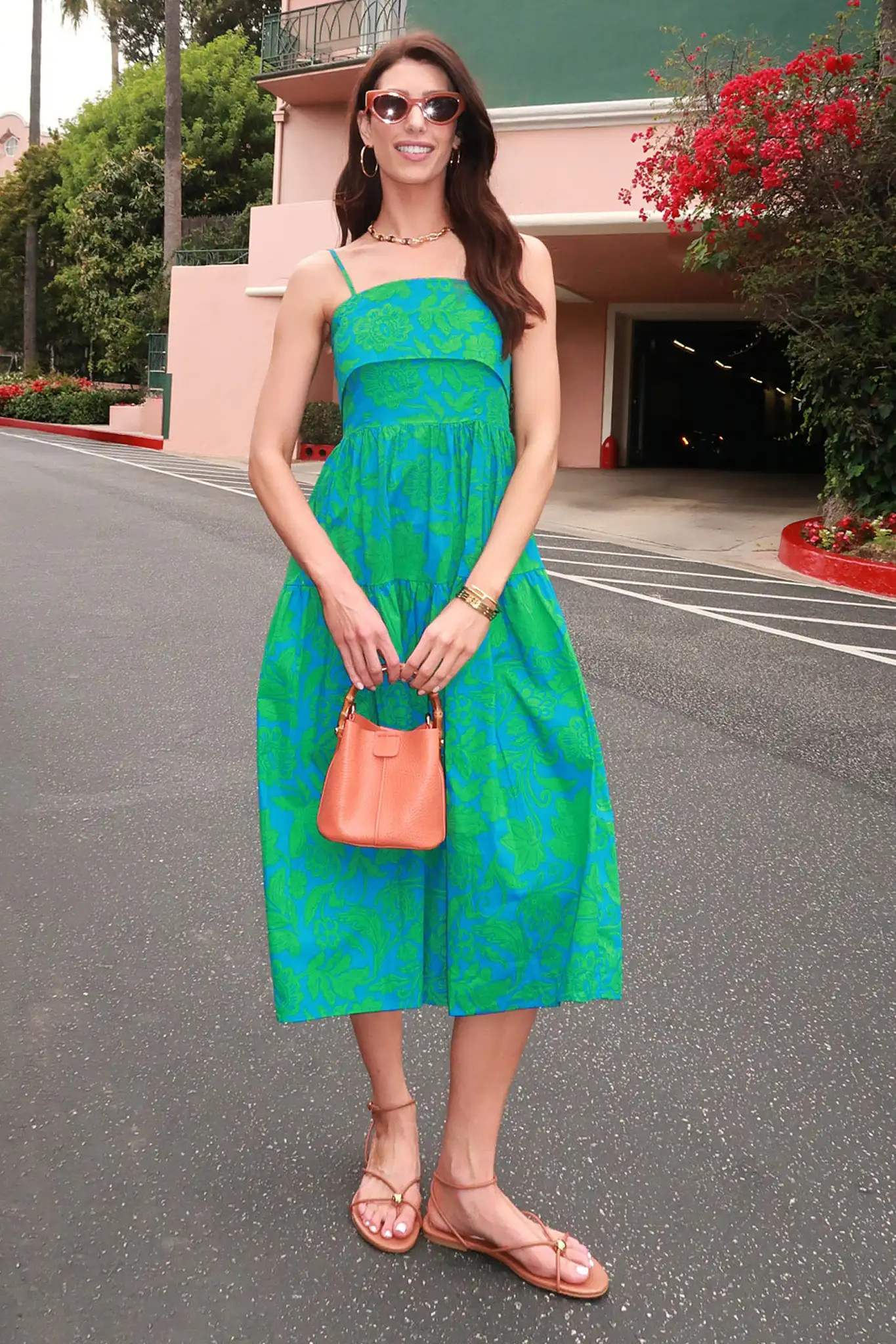 Blue Floral Print Midi Dress | Avara