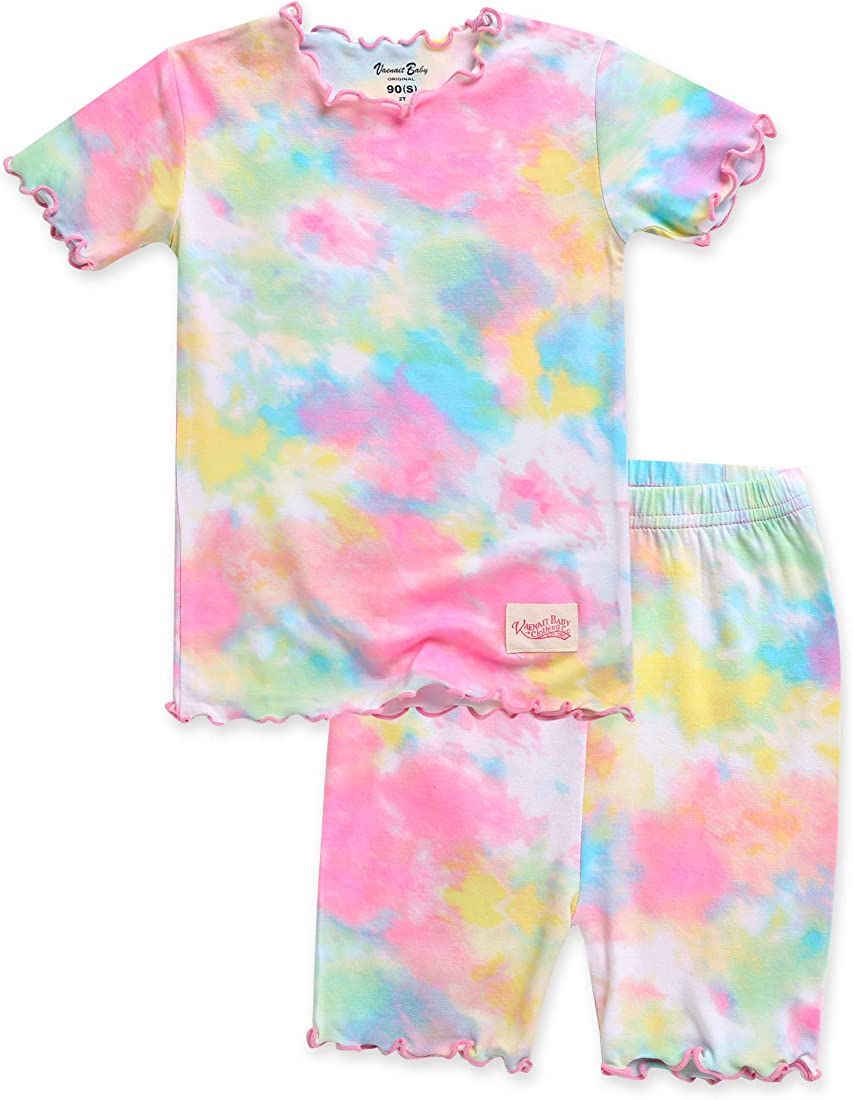 VAENAIT BABY Bamboo Cool Fabric 12M-8Y Toddler Kids Girls Boys Tie Dye Soft Short Pjs Summer Pajamas | Amazon (US)