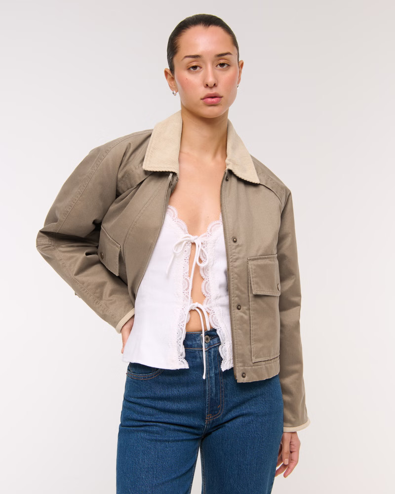 Short Waxed Chore Jacket | Abercrombie & Fitch (US)