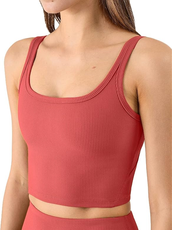 KIKIWING Women's Seamless Sports Bra Workout Crop Top Tank Tops for Women Long Lined Sports Bra R... | Amazon (US)
