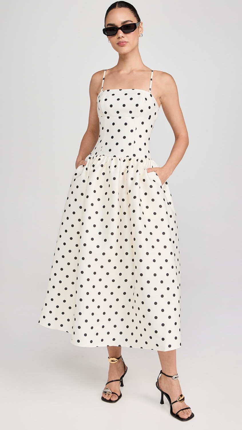 Polka dot perfection . . . 
|
#arebelinprada #weddingguestdress #cocktailhour #polkadotdress #datenightdress #summerstyle #resortstyle

#LTKSaleAlert #LTKParties #LTKStyleTip