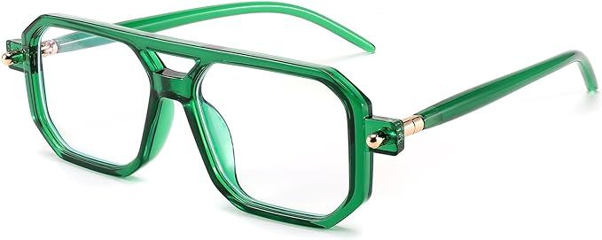 FEISEDY Vintage Square Blue Light Blocking Glasses Women Men 70s Flat Aviator Glasses Computer An... | Amazon (US)