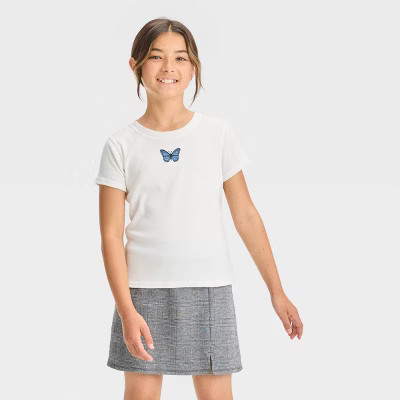 Girls' Short Sleeve Embroidered T-Shirt - art class™ | Target