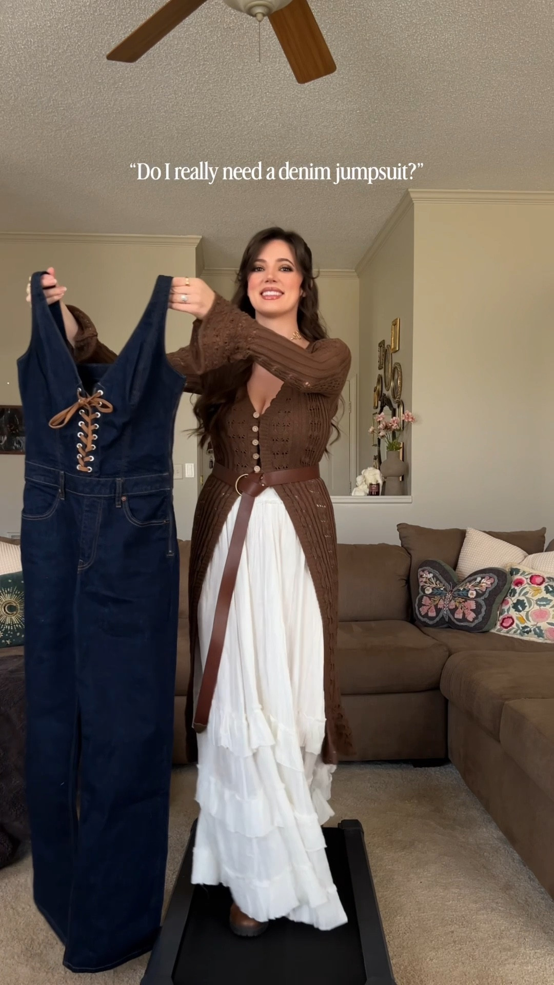 Denim jumpsuit outfits 🤍👖✨ the straps are adjustable! 

I’m wearing size small tall - 5’6” 

#LTKootd #LTKSeasonal