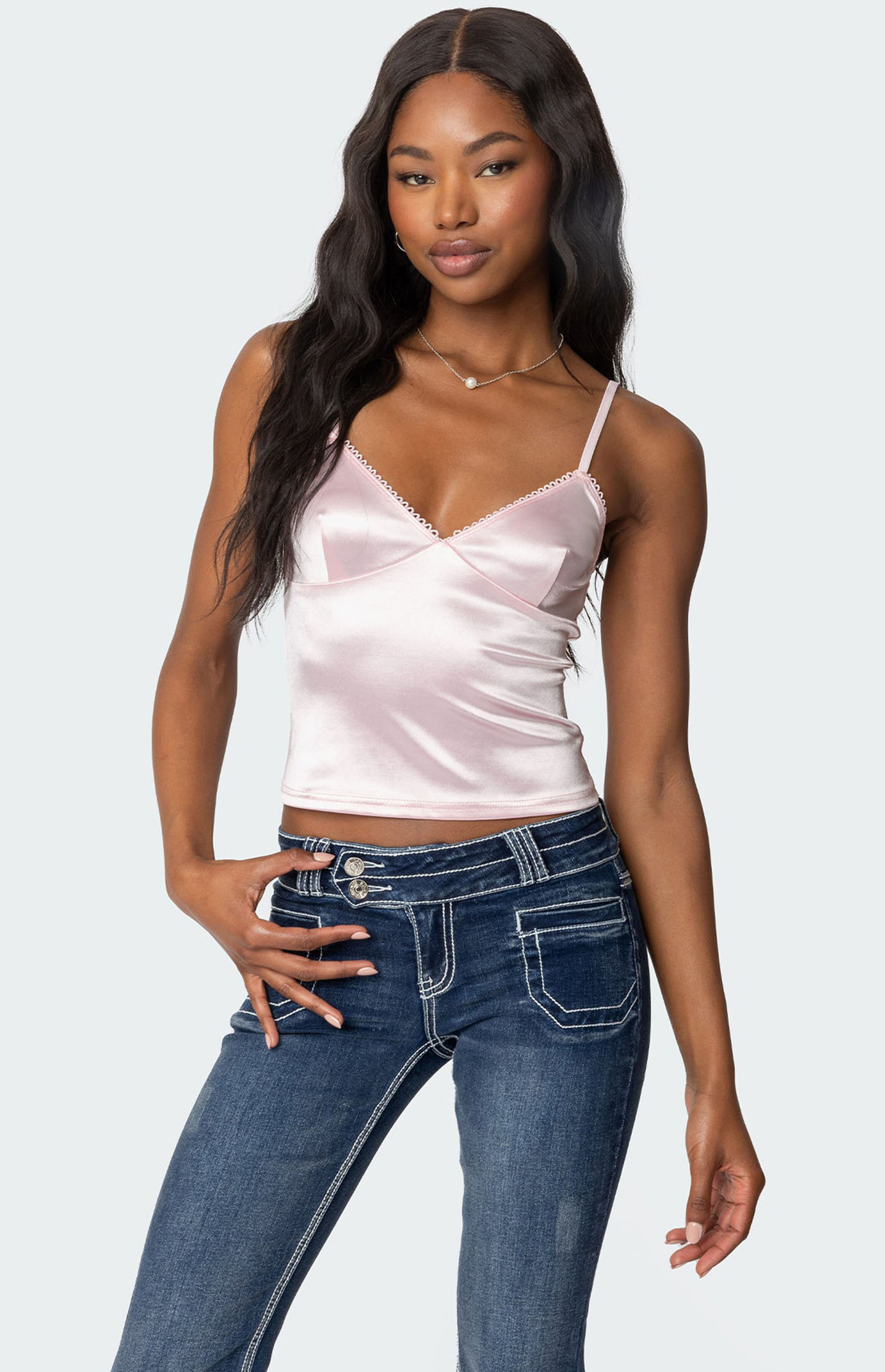 Edikted Amelie Satin Effect Tank Top | PacSun