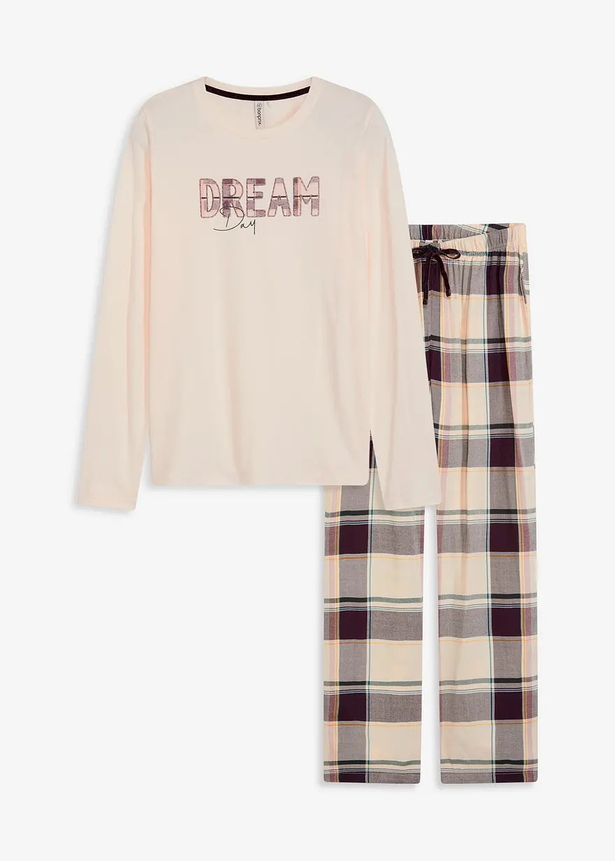 Pyjama mit weicher Webhose und Geschenktasche | Bonprix DE