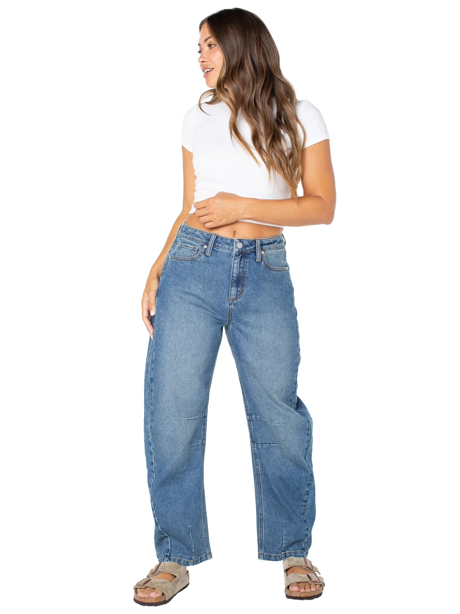 Celebrity Pink Juniors Barrel Leg Jeans | Walmart (US)