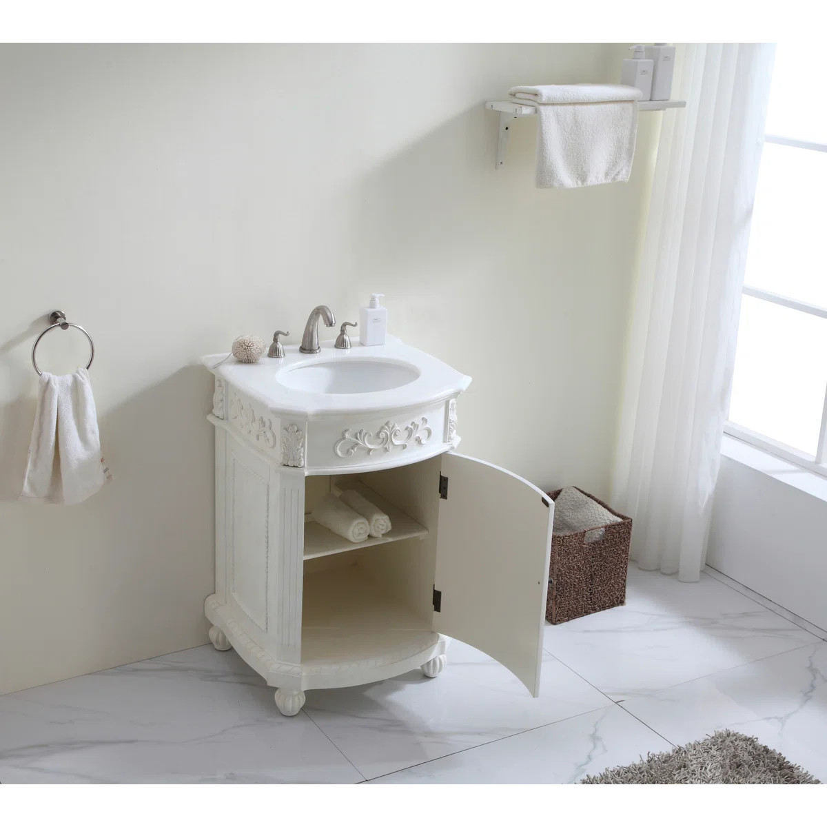 Lunette 24'' Single Bathroom Vanity with Engineered Marble Top | Wayfair North America