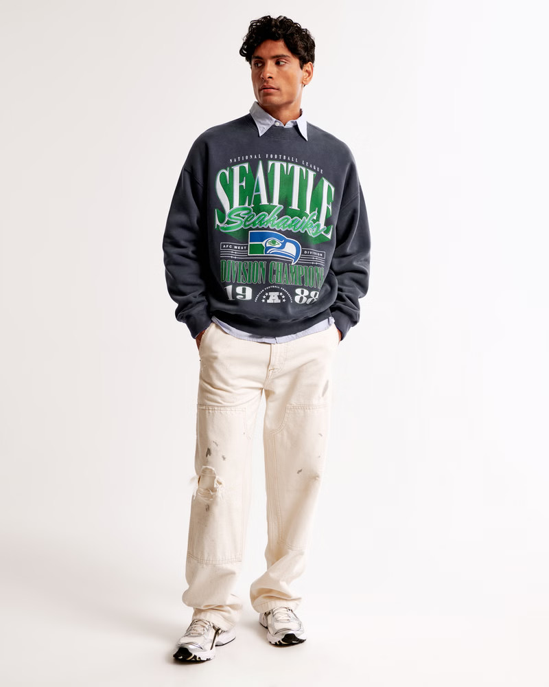 Seattle Seahawks Graphic Crew Sweatshirt | Abercrombie & Fitch (US)