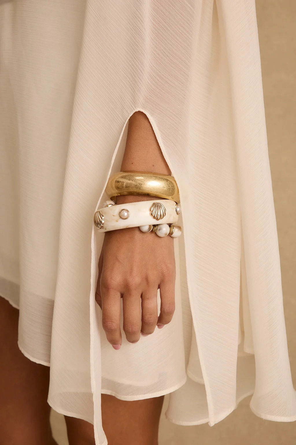 Havana Ivory Chiffon Cape Dress | 12th Tribe