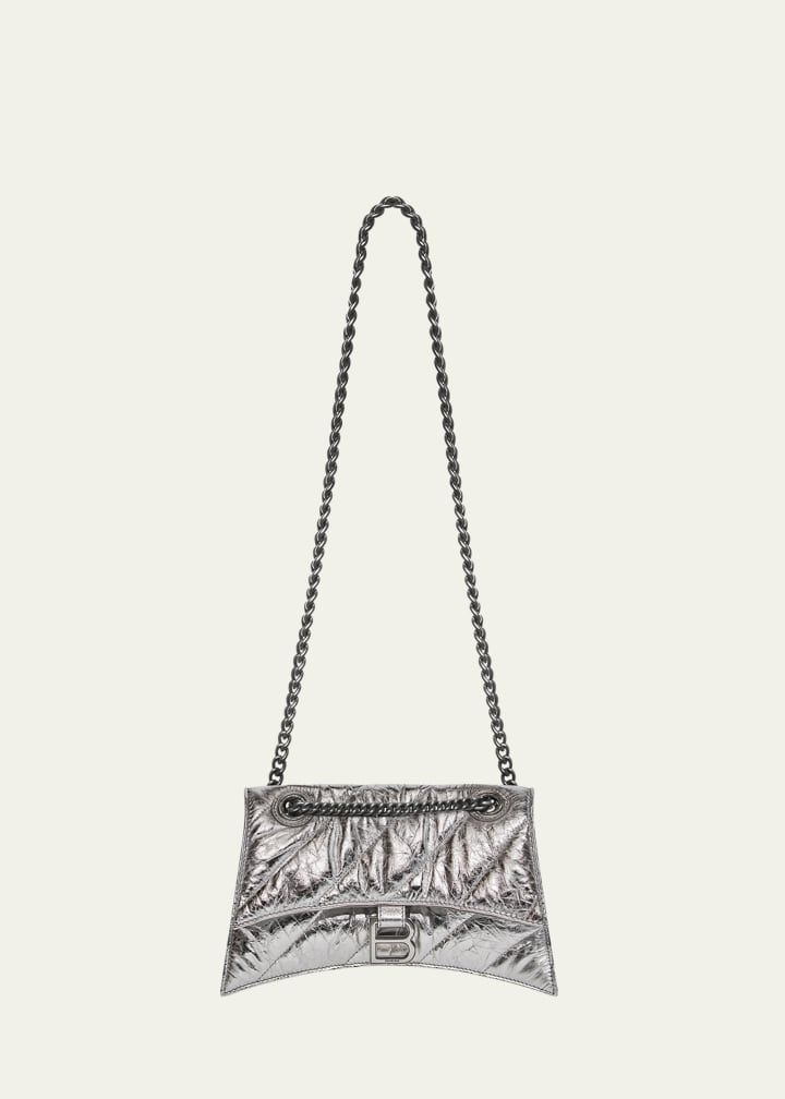Balenciaga Crush Small Quilted Metallic Chain Shoulder Bag | Bergdorf Goodman