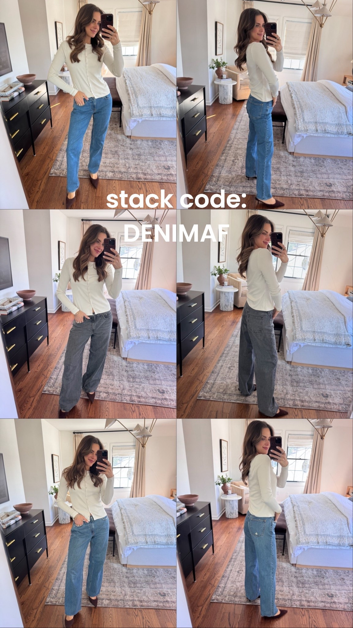 AF DENIM SALE ✨ stack code: DENIMAF (sizing below)
4. The 90s straight mid rise 26R (currently need a 25, had from PP)
5. Ultra loose low rise 26R (currently need a 25, had from early pregnancy) 
6. The loose high rise 26R (currently need a 25, had from PP) 

#LTKSaleAlert #LTKootd