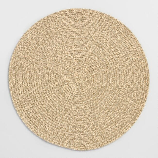 Round Oatmeal Braided Placemats Set of 4 | World Market