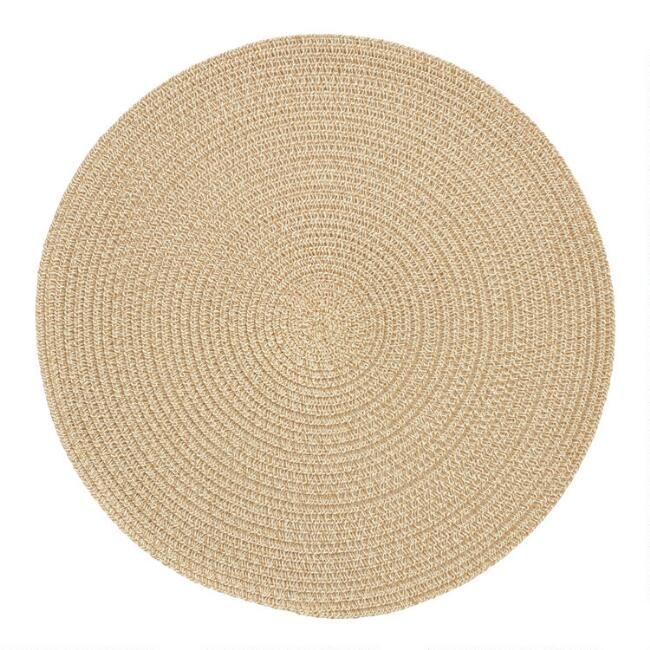 Round Oatmeal Braided Placemats Set of 4 | World Market